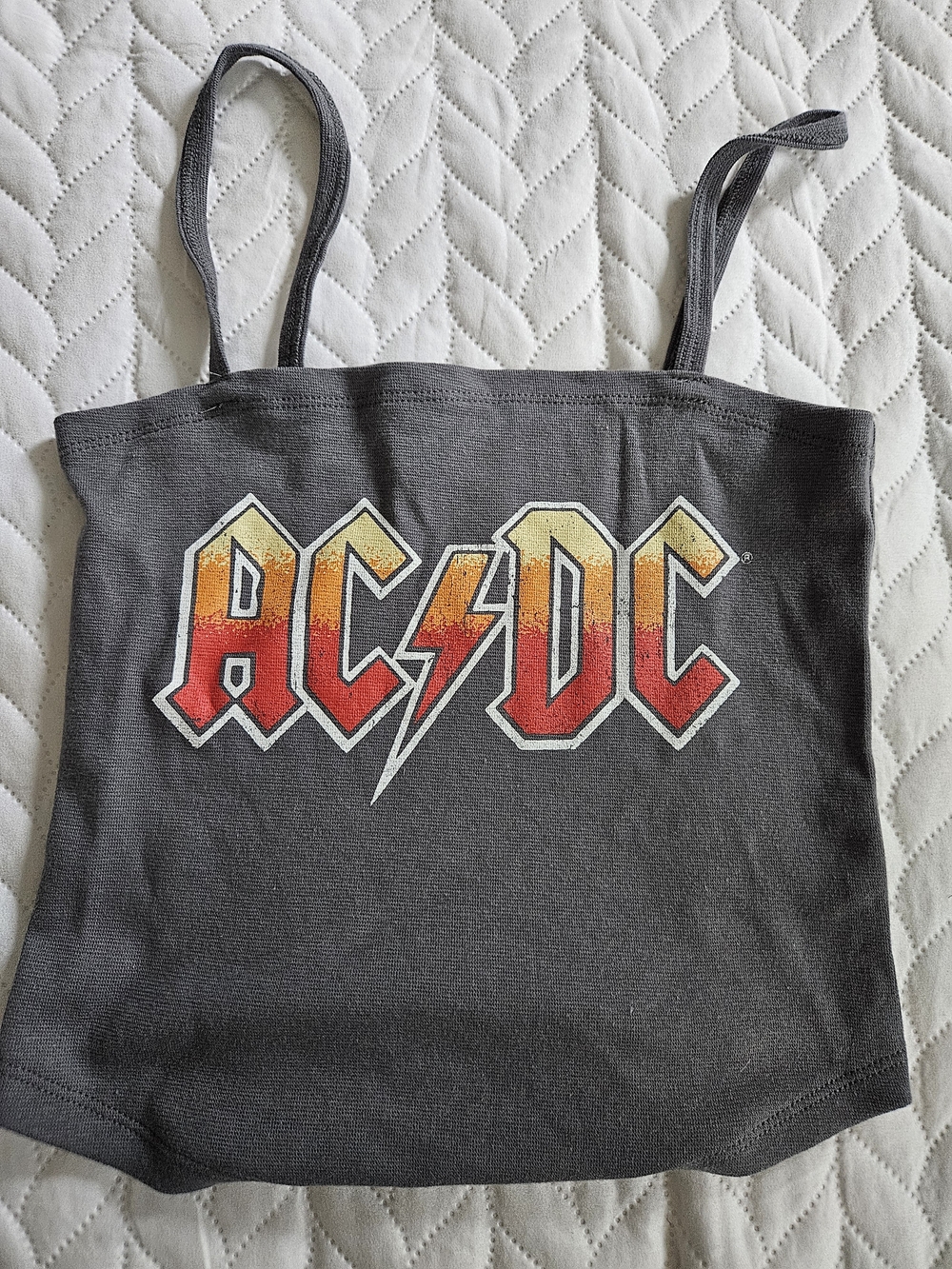 AC/DC Woman's  Black Graphic Cropped Tank Topp378